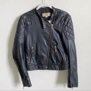 Michael Kors Leather Moto Jacket